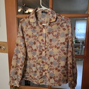 Panther Vintage Floral Button-Up Blouse